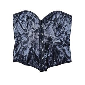 WIDOW Floral Lace Corset Black Size XL